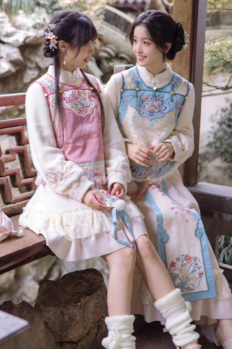 [pre-order] Autumn and Winter Vest Dress Set