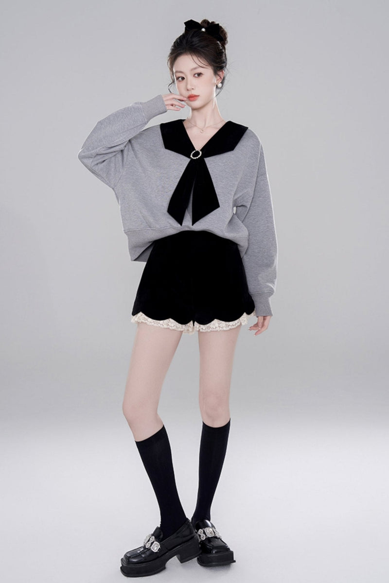 Niche Design Gray Pullover Top Set