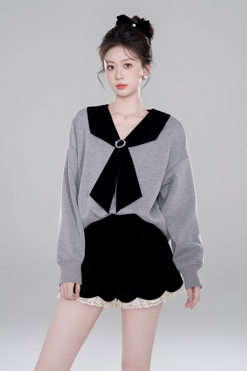 Niche Design Gray Pullover Top Set