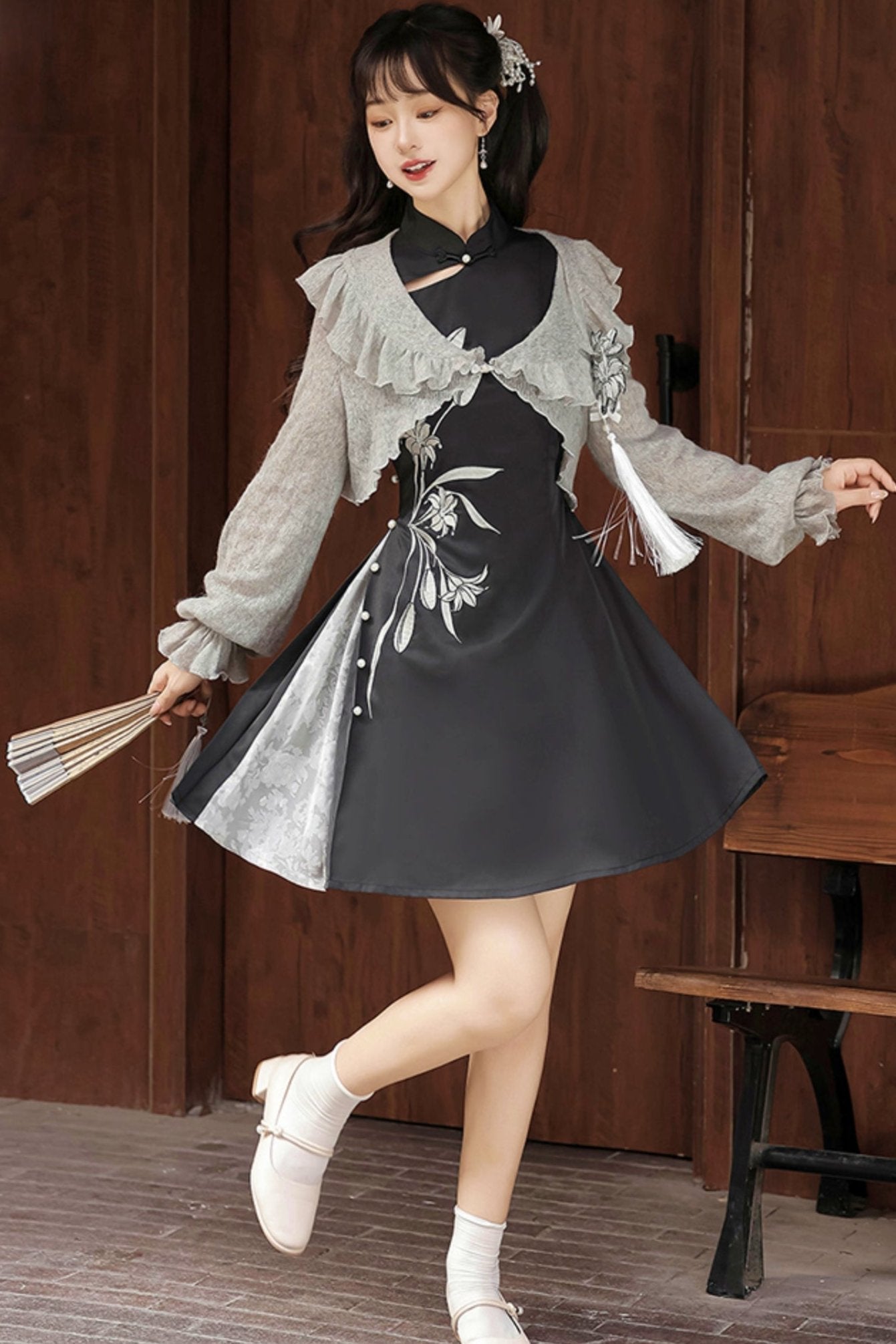 Cheongsam Dress + Short Top