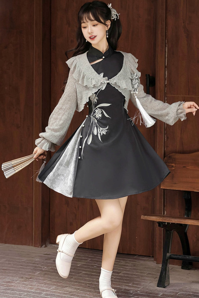 Cheongsam Dress + Short Top