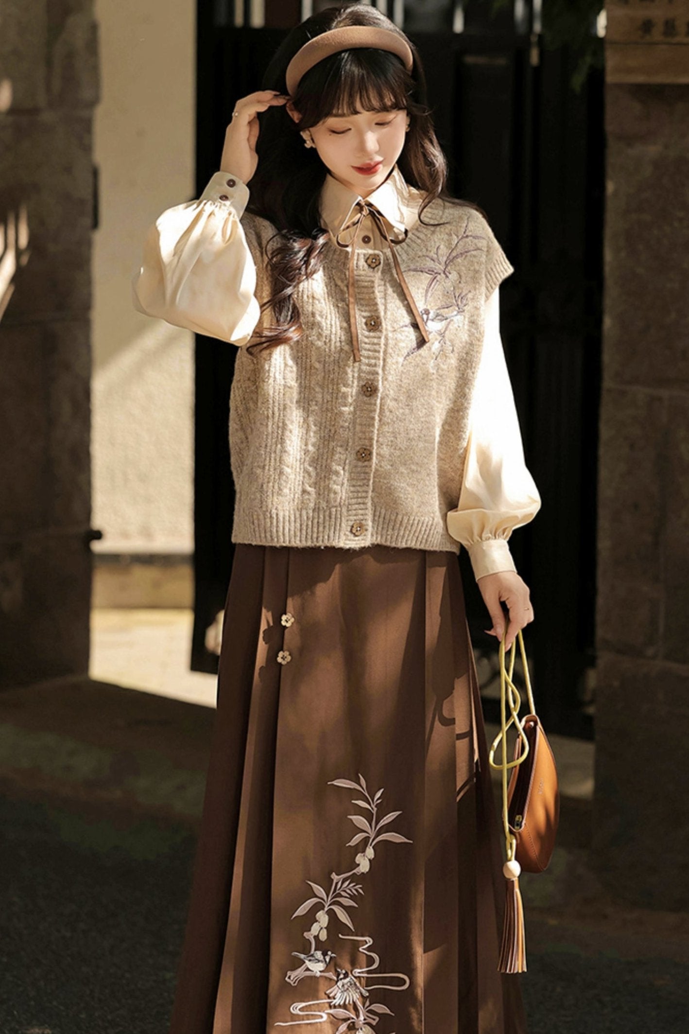 College Style Hanfu Skirt Set