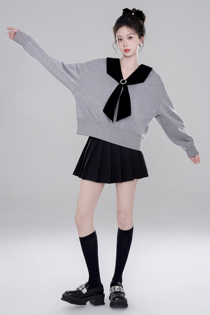 Niche Design Gray Pullover Top Set