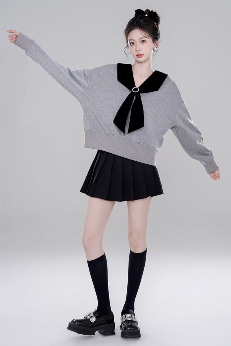 Niche Design Gray Pullover Top Set