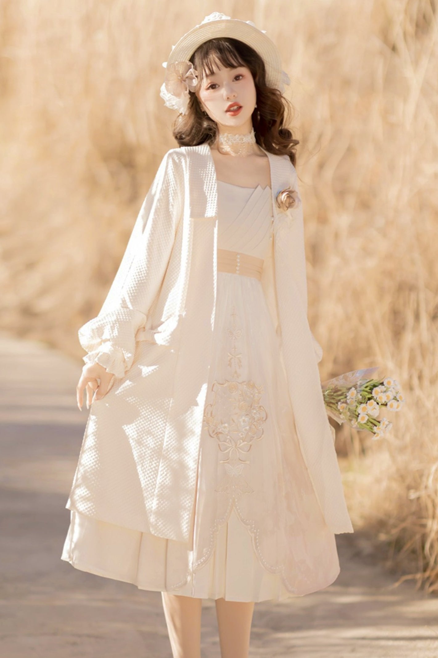 Sweet Retro Jacket + Ruffle Suspender Dress