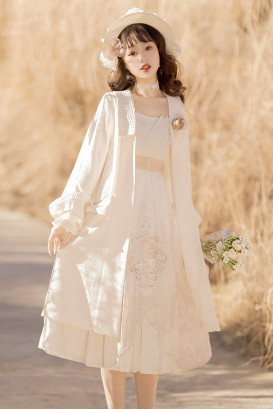 Sweet Retro Jacket + Ruffle Suspender Dress