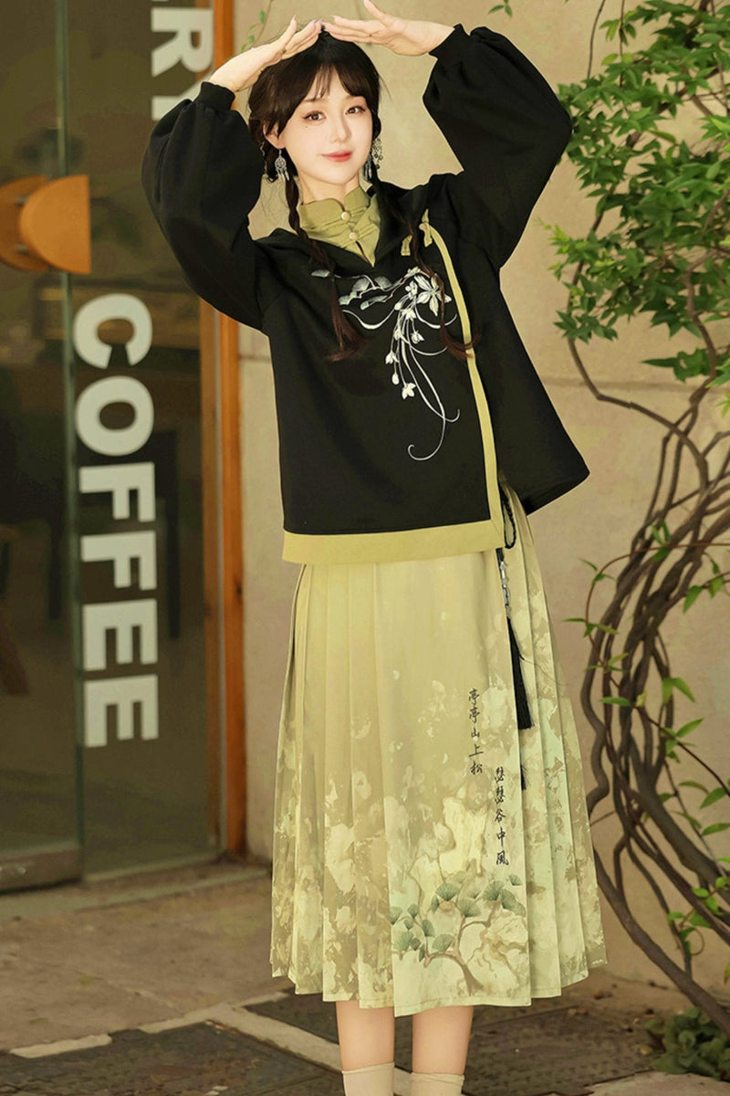 Chinese-style Girl Hoodie + Skirt