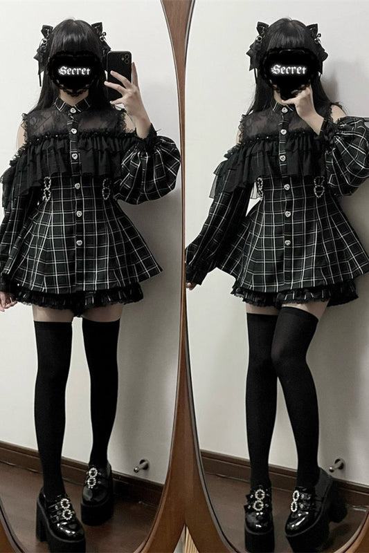 [pre-order] Japanese Yarn Off Shoulder Cape Suit