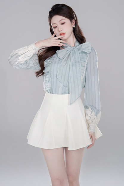 Blue Stripe Neck Lace Set