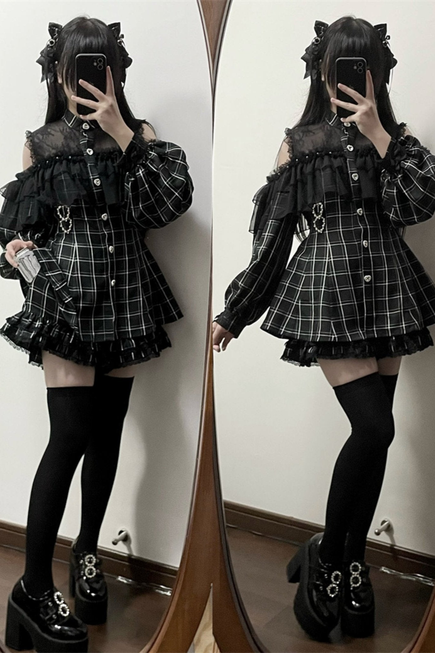 [pre-order] Japanese Yarn Off Shoulder Cape Suit