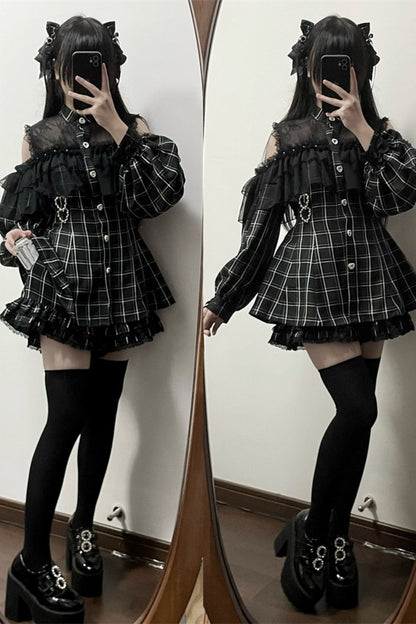 [pre-order] Japanese Yarn Off Shoulder Cape Suit