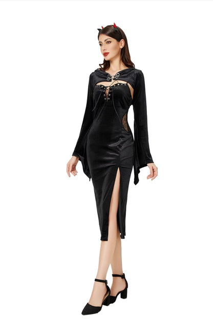 Gothic Witch Slit Cheongsam Dress