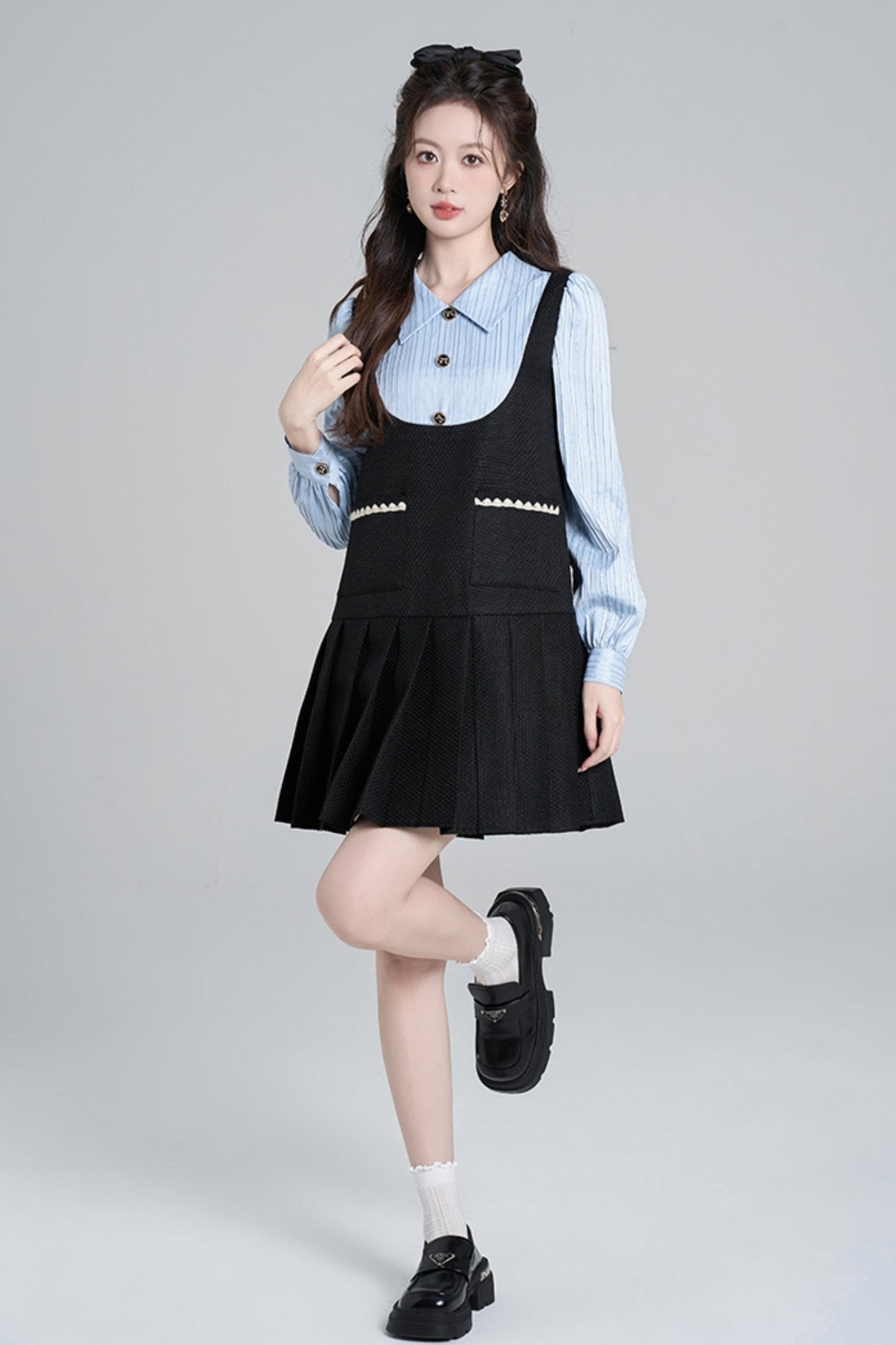 French Hepburn Pleated Doll Dress