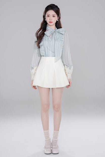 Blue Stripe Neck Lace Set