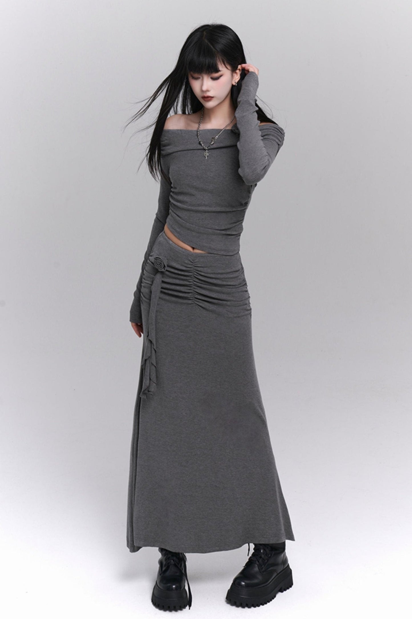 Sweet Spicy One-shoulder Set