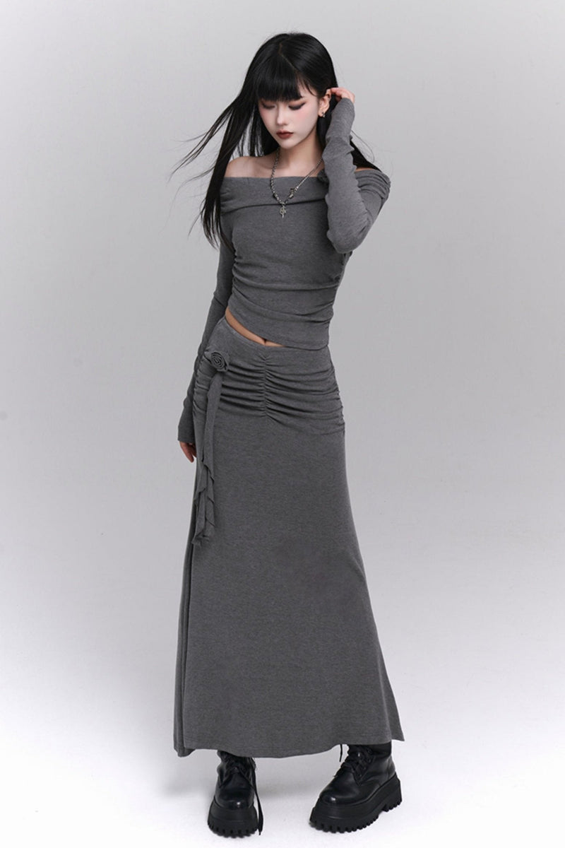 Sweet Spicy One-shoulder Set