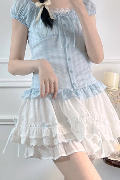One-shoulder Doll Skirt Set