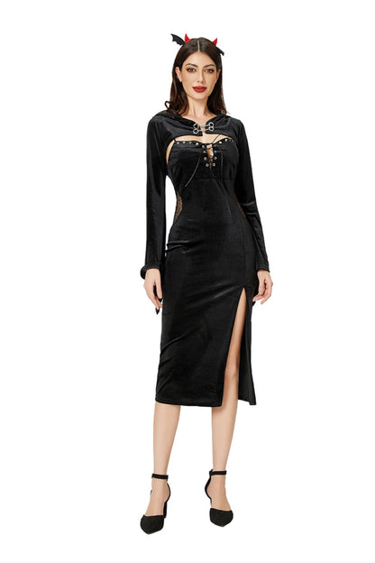 Gothic Witch Slit Cheongsam Dress