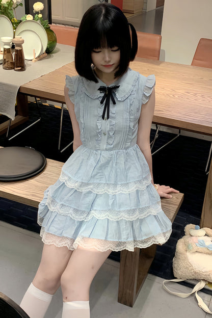 Flutter Sleeve Pink Lace Princess Dress
