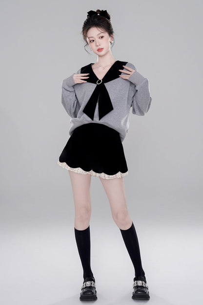 Niche Design Gray Pullover Top Set