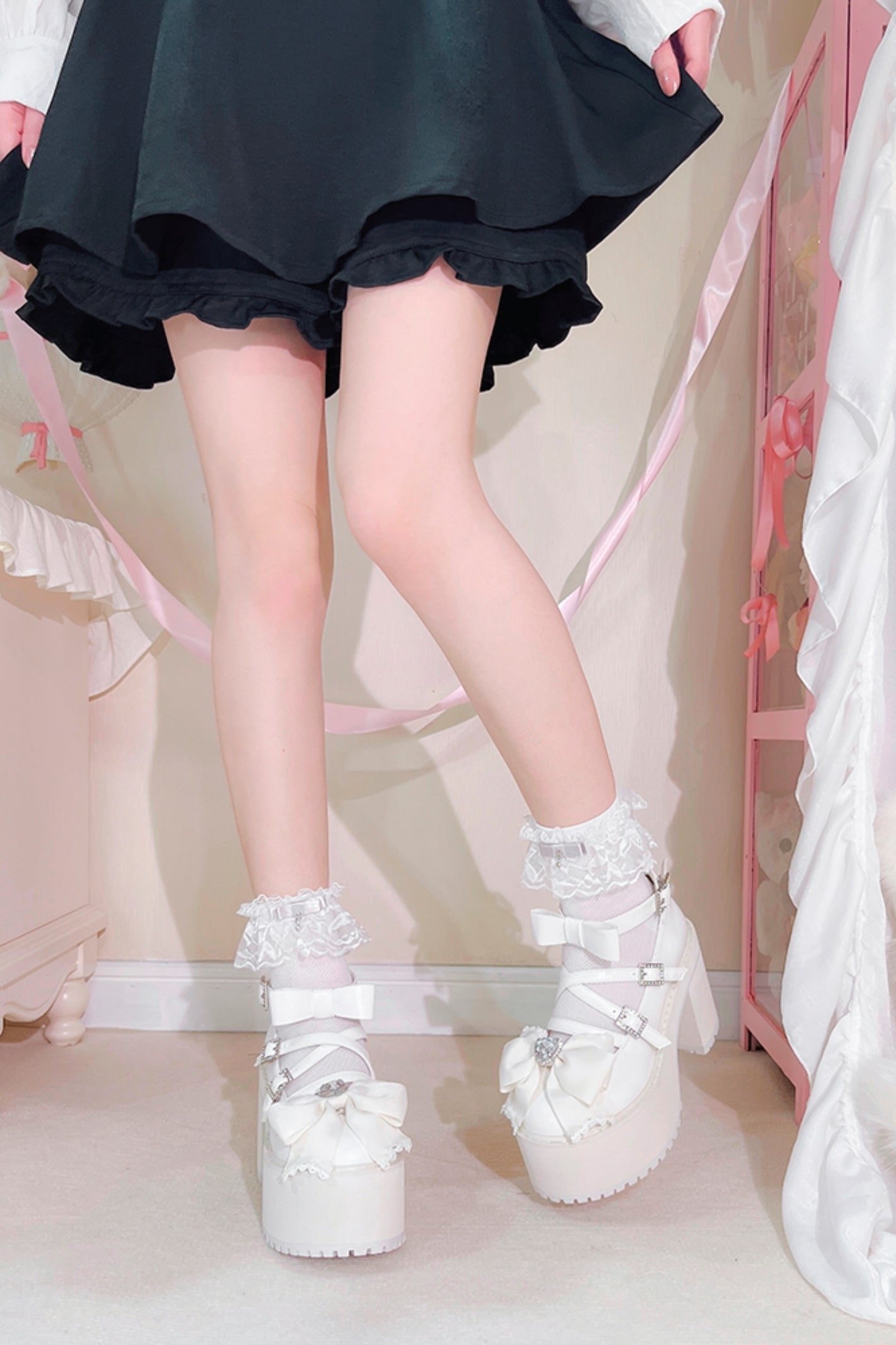 Japanese Block Heel Platform Shoes