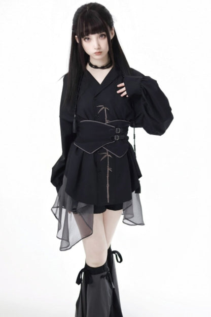 Bamboo Embroidery Shirt Set