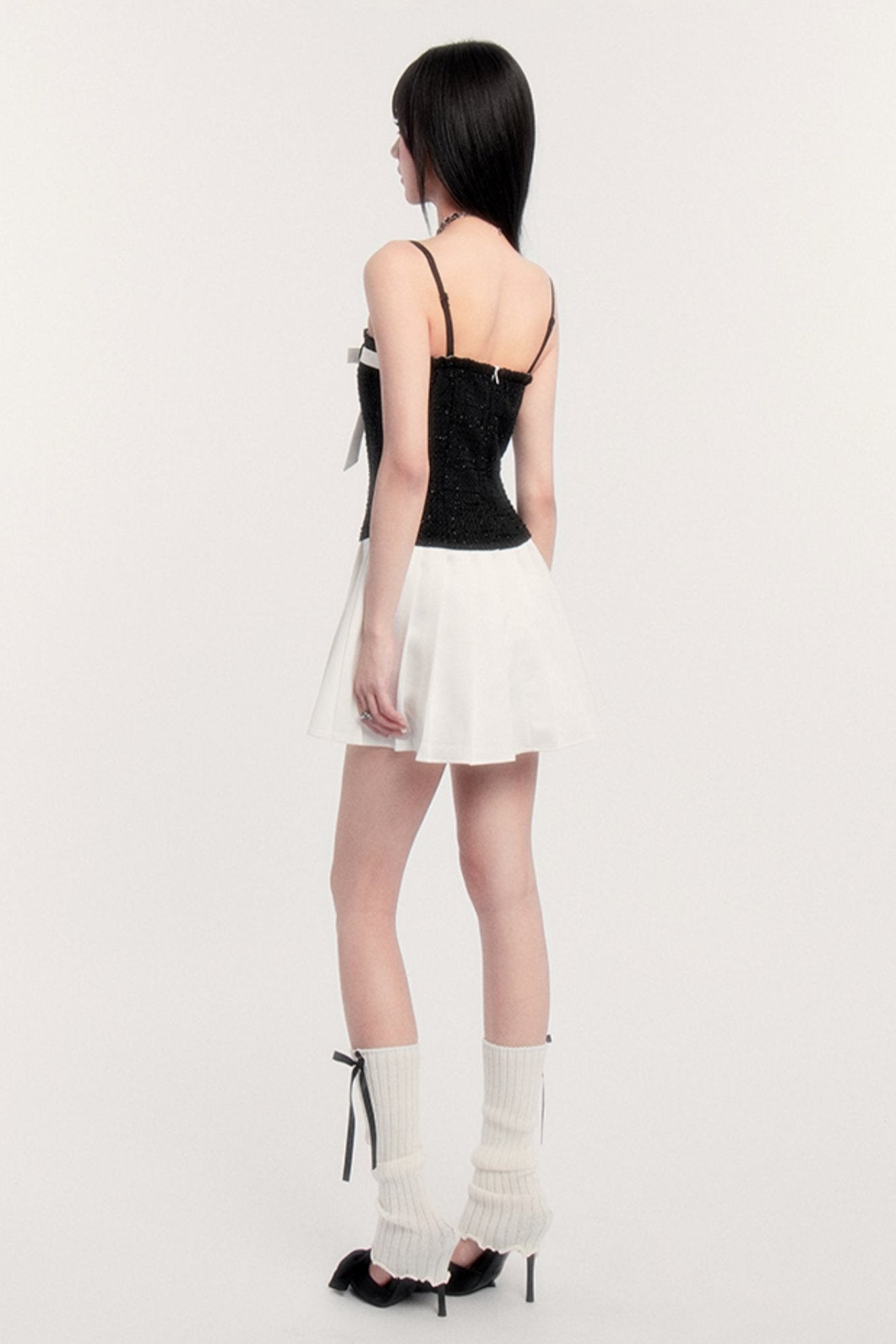 Bow Contrast Two-piece Short Set