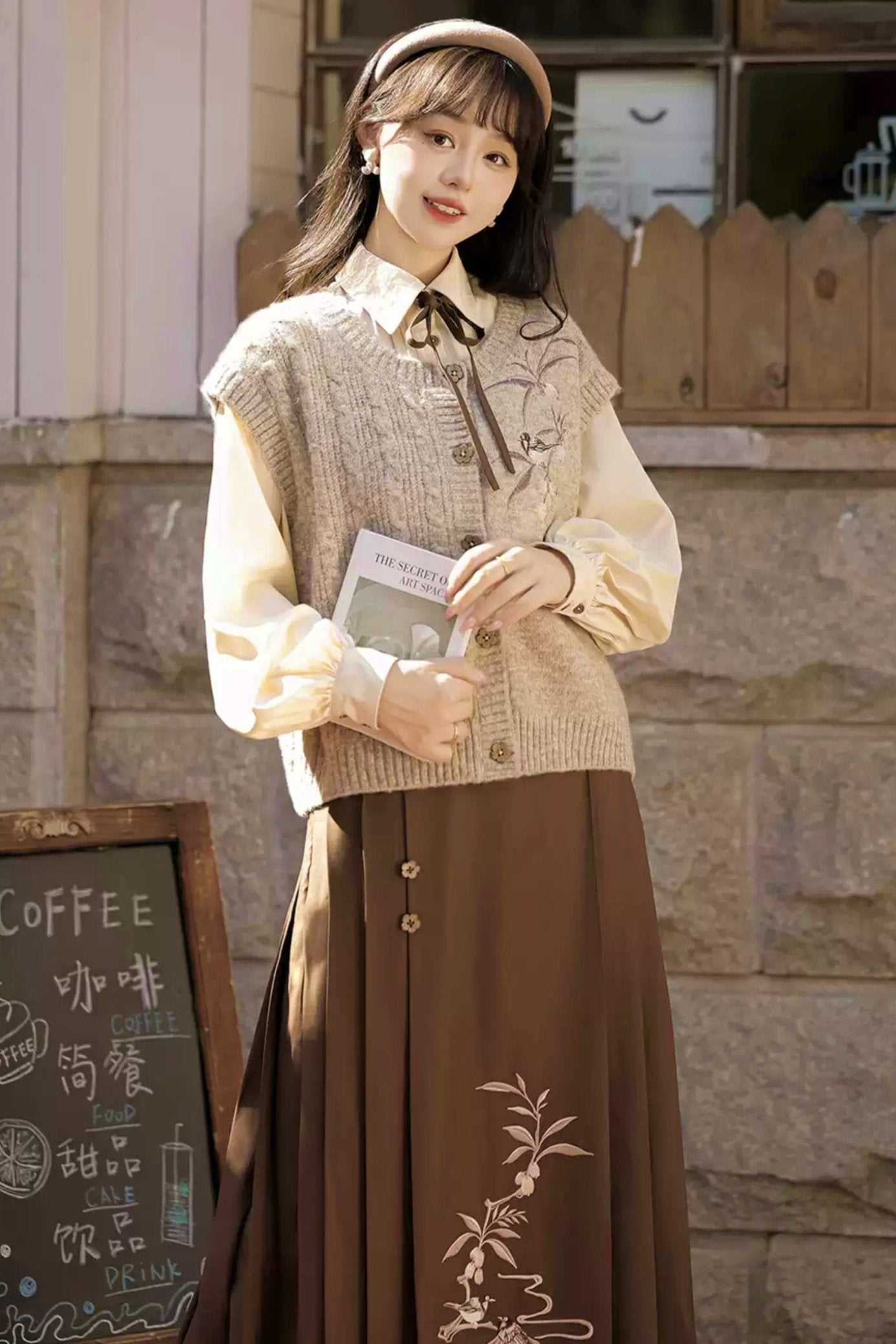 College Style Hanfu Skirt Set