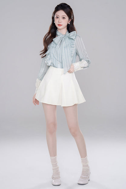 Blue Stripe Neck Lace Set