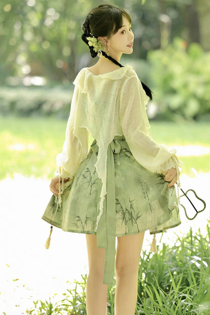 Daily Hanfu Sweet Cardigan + Slip Dress
