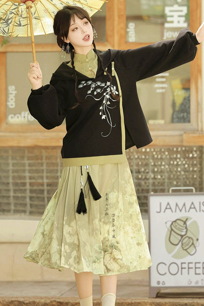 Chinese-style Girl Hoodie + Skirt