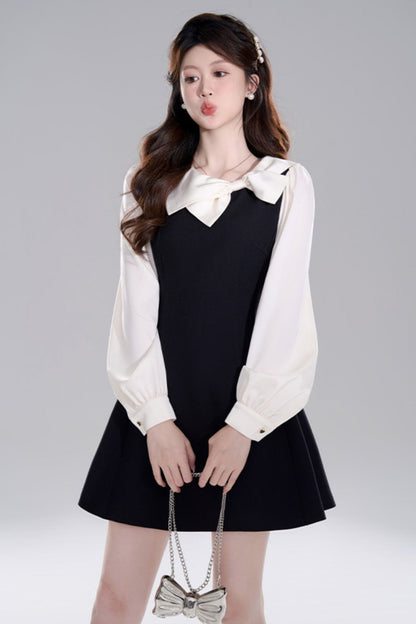 Black Waist Cinch Hepburn Dress