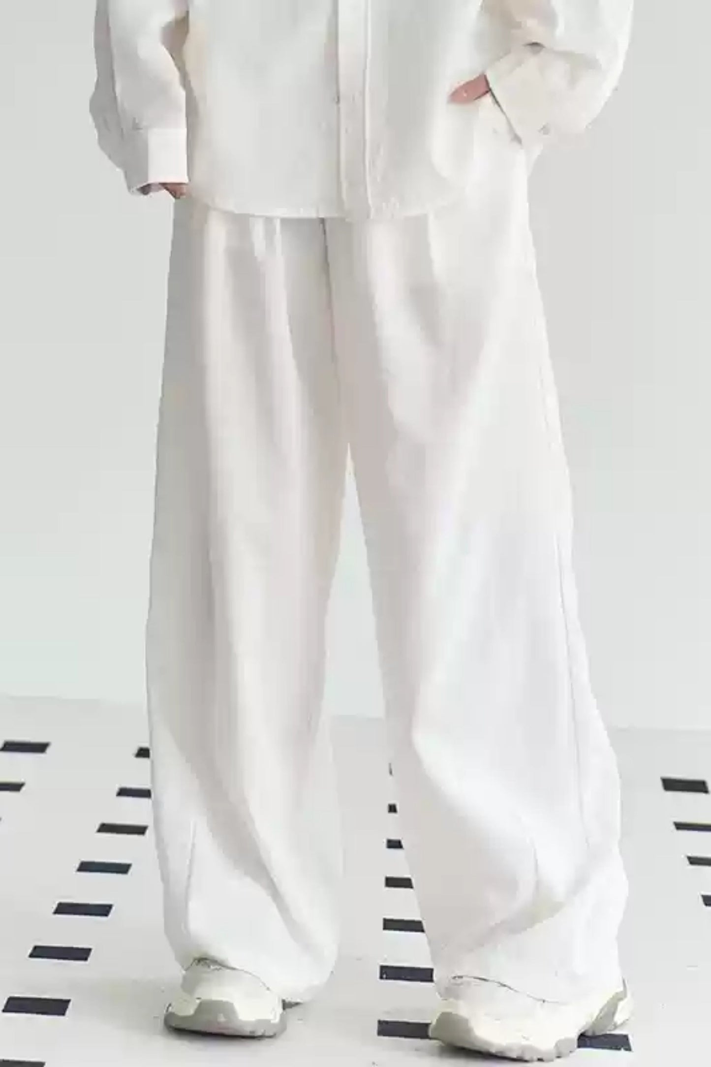 Cotton Linen Long Sleeve Shirt Trousers Set
