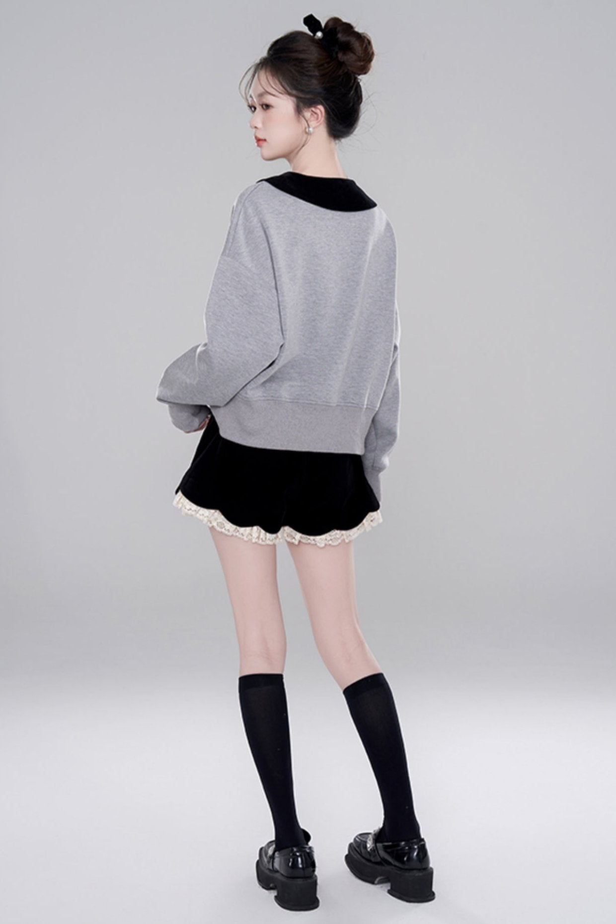 Niche Design Gray Pullover Top Set