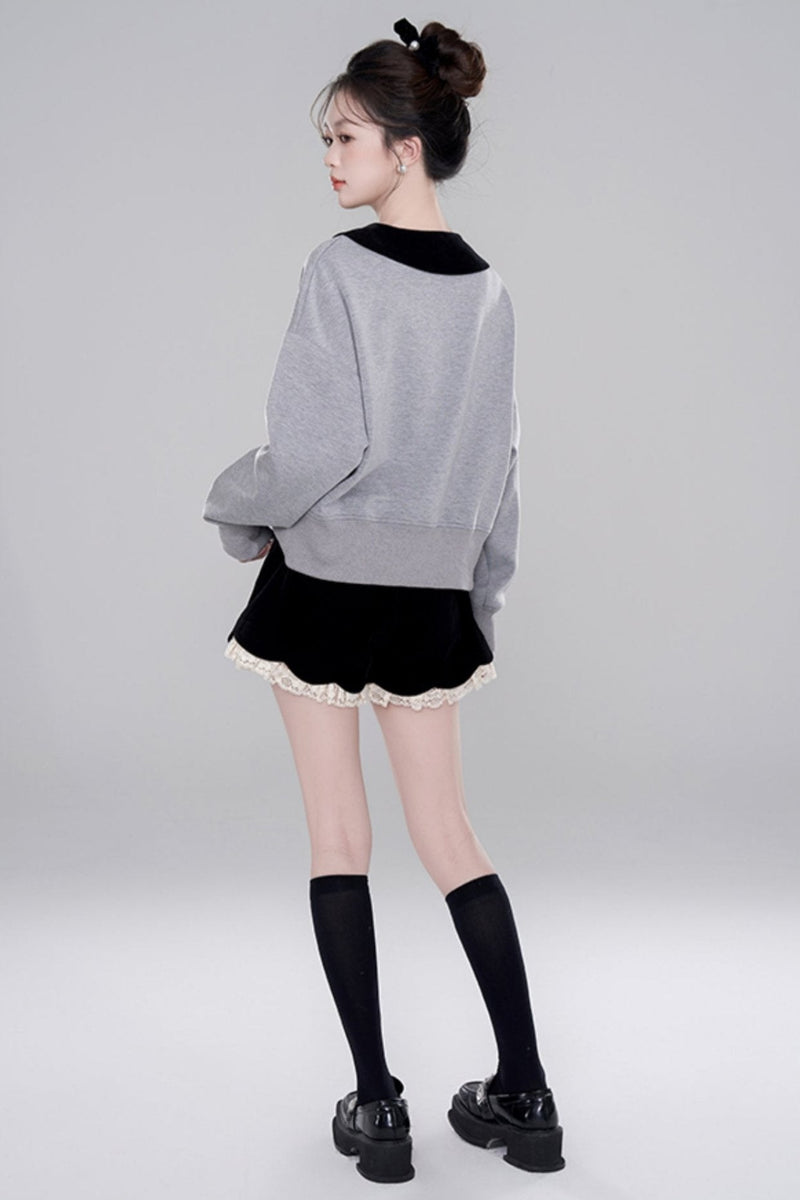 Niche Design Gray Pullover Top Set