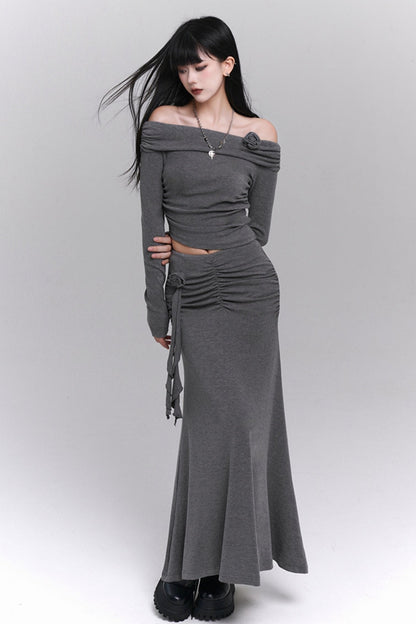 Sweet Spicy One-shoulder Set
