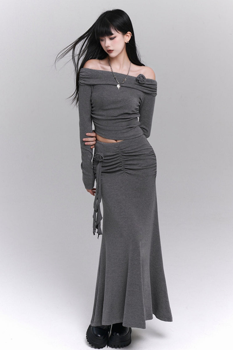 Sweet Spicy One-shoulder Set