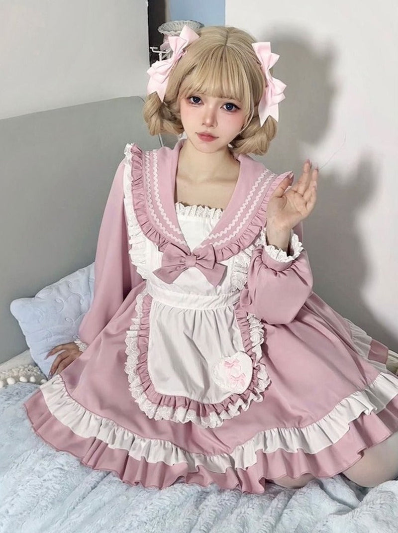 Sweet College Style Sailor Maid Lolita Dress