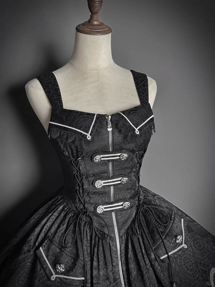 [pre-order Deadline: April 23] Dawnbreaker Gothic Jacquard Military Bustier Suspender Dress