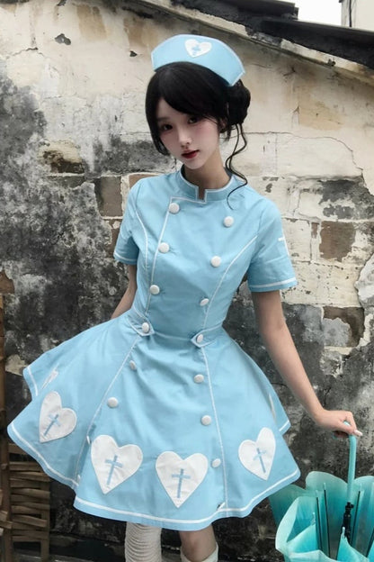 [pre-order Deadline: May 4] Heart Cross Nurse Cosplay Lolita Dress