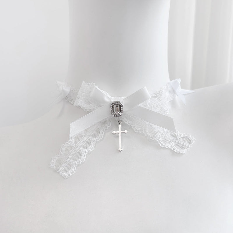 [reservations] Gothic Dark Mine Lace Flying Sleeve Dress + Choker