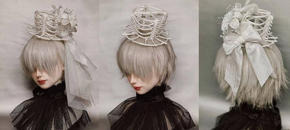 [pre-order Deadline: June 8] Phantom Knight Series Flower Veil Skeleton Hat + Mini Hat