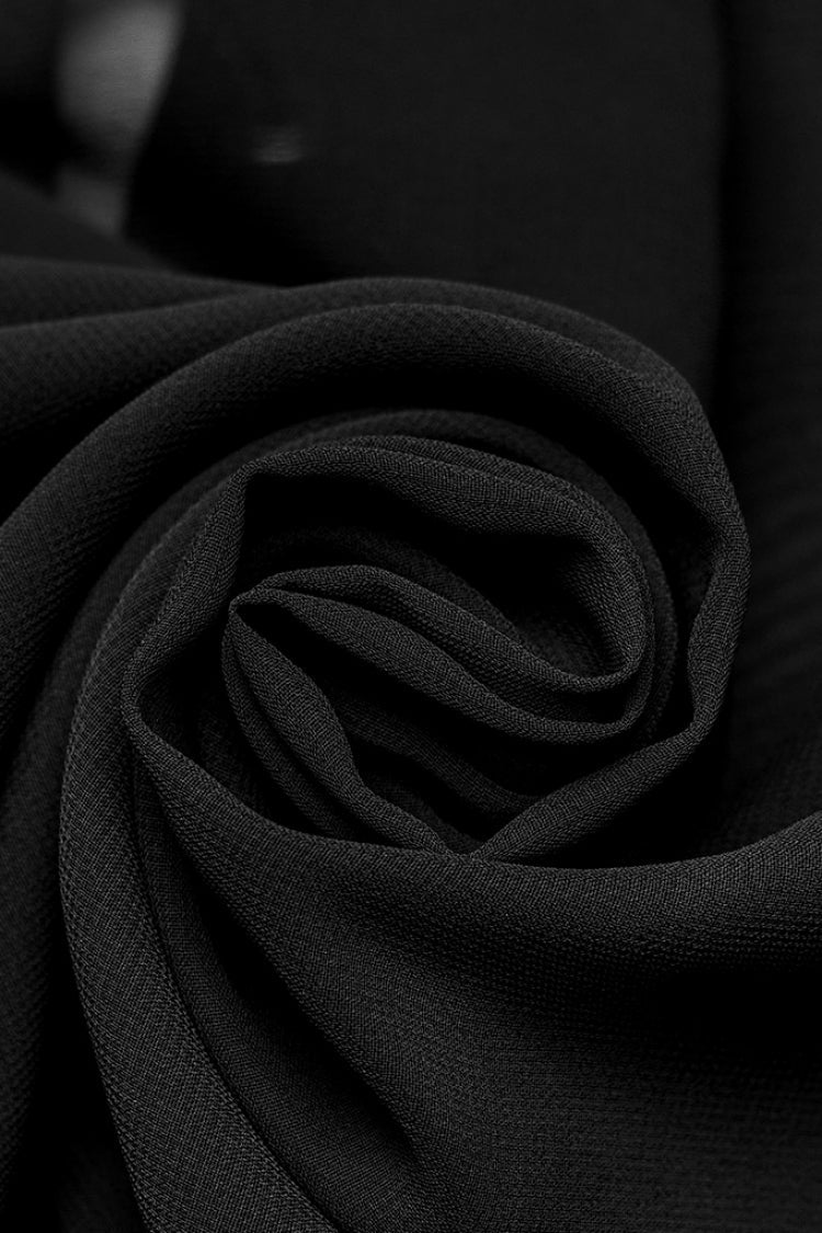Black Lapel Collar Sheer Gothic Blouse