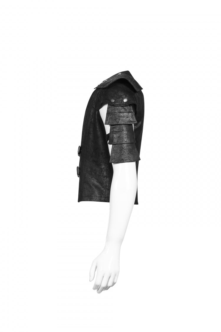 Black Multi-layer Stitching Punk Vest