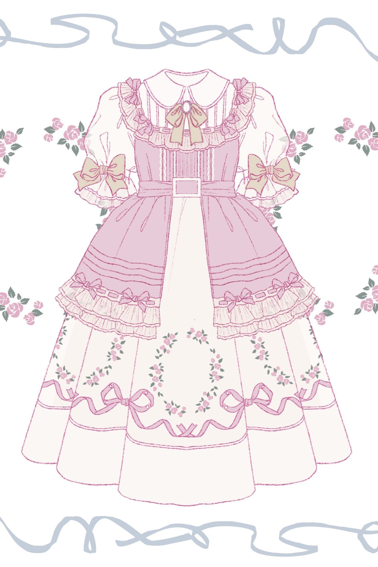 Rose Afternoon Tea Sweet Girly Lolita Dress