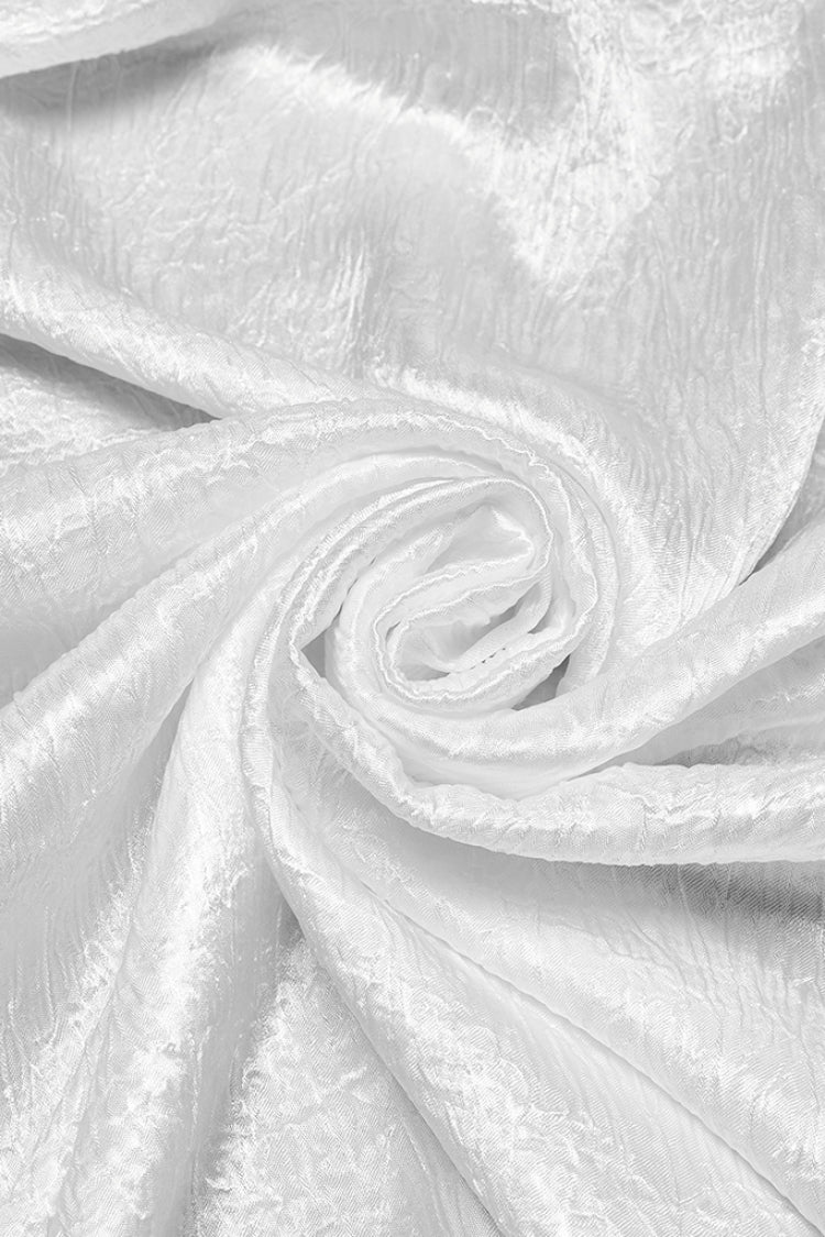 White Stand Collar Long Puff Sleeves Jacquard Ruffle Embroidery Gothic Blouse