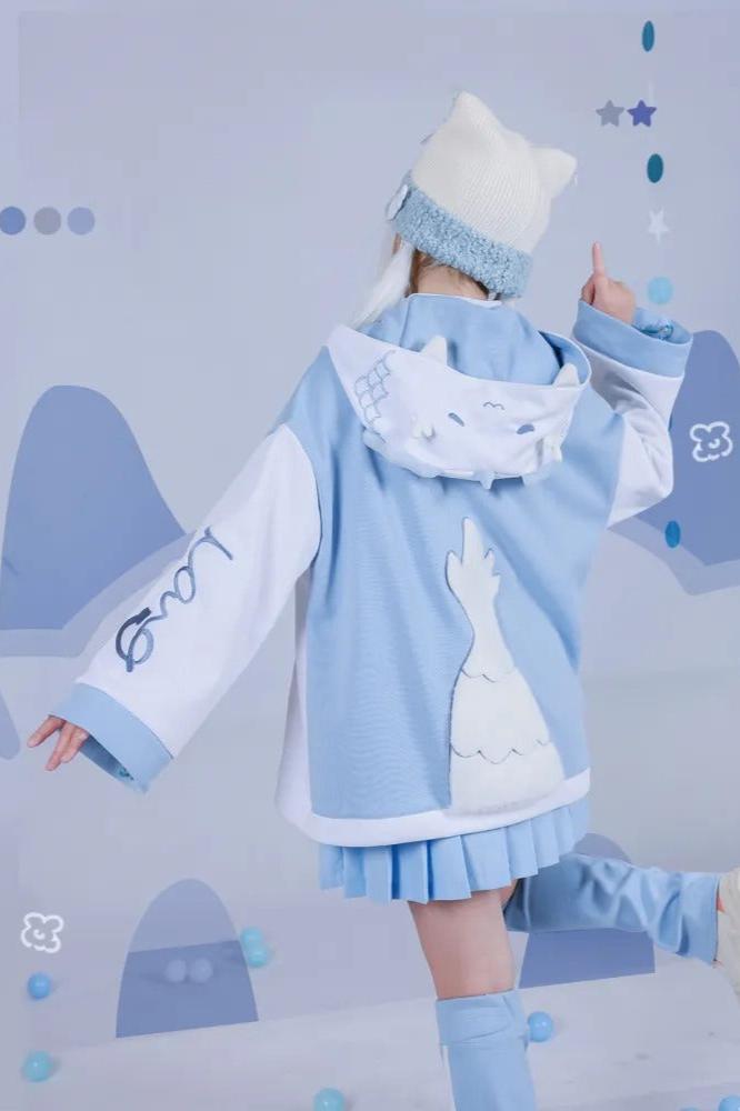 [angel Style] Aqua Color Dragon Baby Loose Jacket + Long Sleeve T-shirt + Bottoms + Leg Warmers
