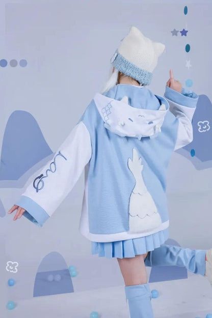 [angel Style] Aqua Color Dragon Baby Loose Jacket + Long Sleeve T-shirt + Bottoms + Leg Warmers