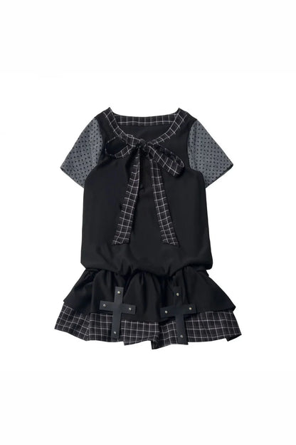 Cross Checked Doll Dress + Top + Skirt
