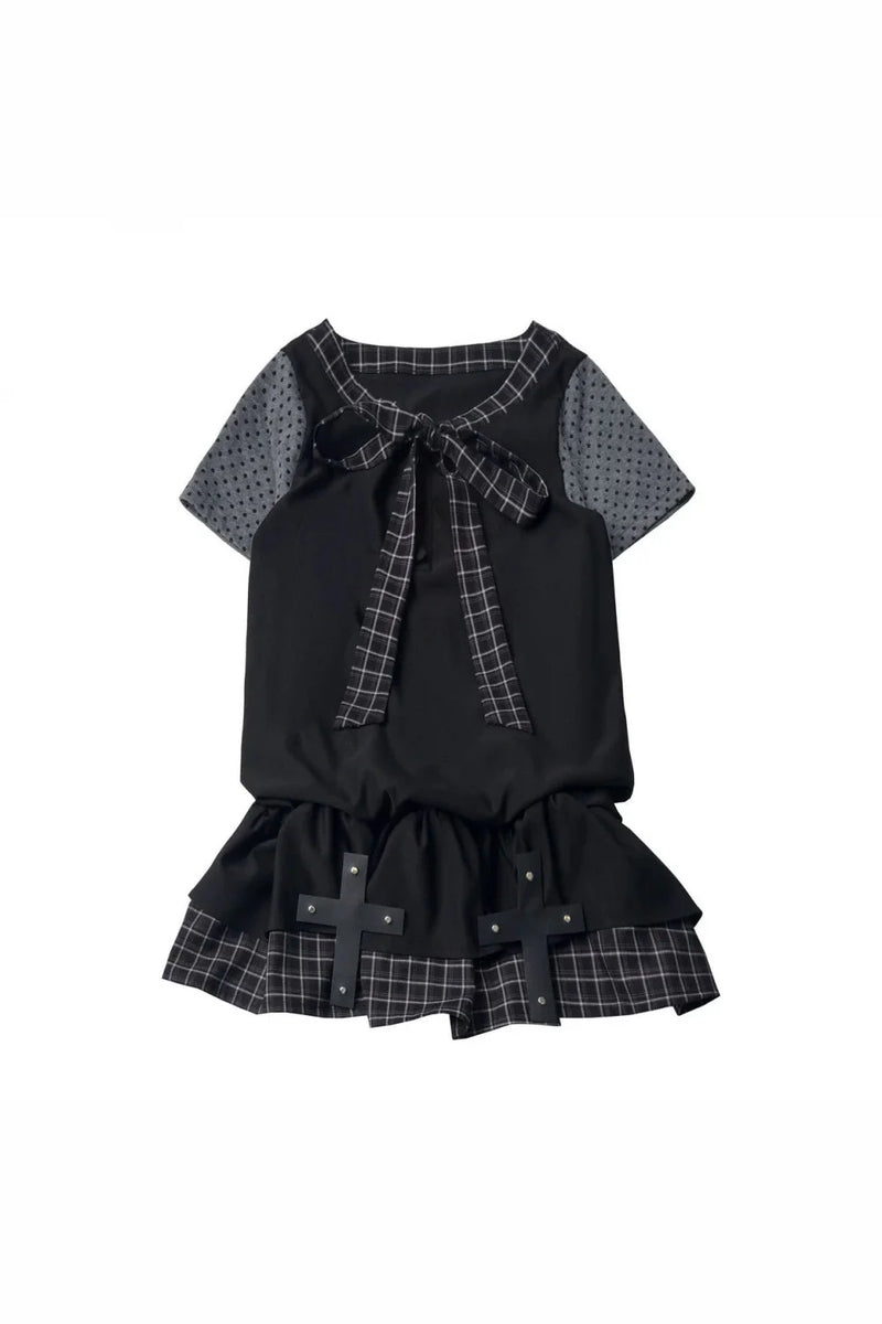 Cross Checked Doll Dress + Top + Skirt